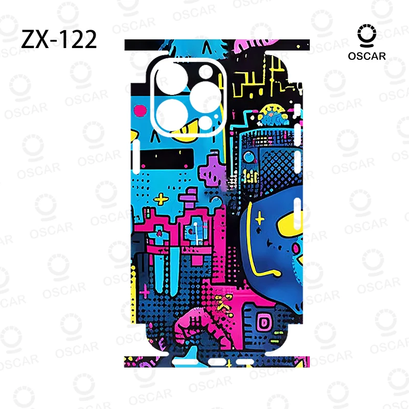 Colorful Decal Skin for iPhone 15 14 13 12 11 Pro XS Max XR Soft Back Screen Protector 3M Wrap with Side Skin Sticker