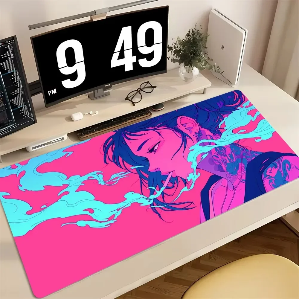 CIFbuy Beautiful Girl Kawaii Anime Gaming Mouse Pad Non-Slip Rubber Durable Stitched Edge For Office Home Computer Laptop Desk M