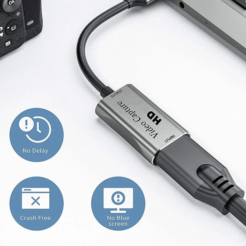 HDMI-Compatible Audio Video Capture Card DeviceUSB 3.0 60fps 4k for OBS Live Streaming Broadcast Game Recording Box