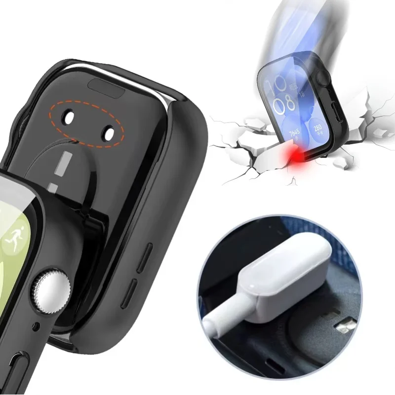 PC Case+Tempered Glass For Huawei Watch Fit 3/4 Full Cover Smartwatch Screen Protector Huawei Watch Fit 4 Pro Protective Cover