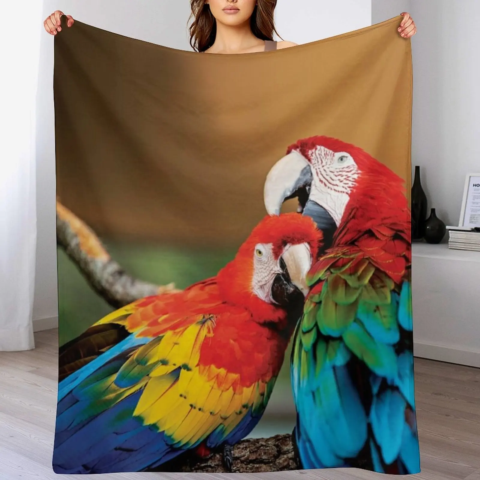 

Macaw couple Throw Blanket Soft Cozy Blanket for Pet Kids Adults