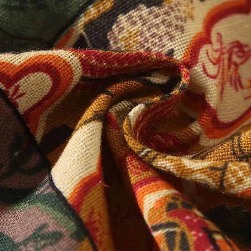 Ethnic Style Print Yukata Men Women Fashion Cotton Linen Cardigan Blouse Asian Clothes Harajuku Japanese Cosplay Kimono view 5