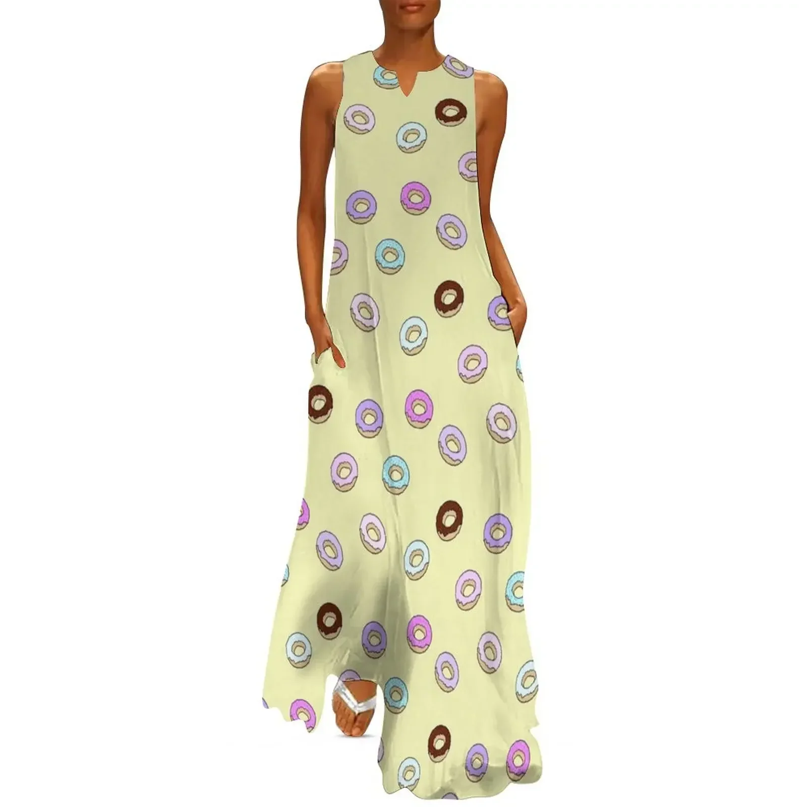 

Multi coloured bright pastel donut Long Dress elegant women's dresses sale Dress vintage dresses for womens Dress