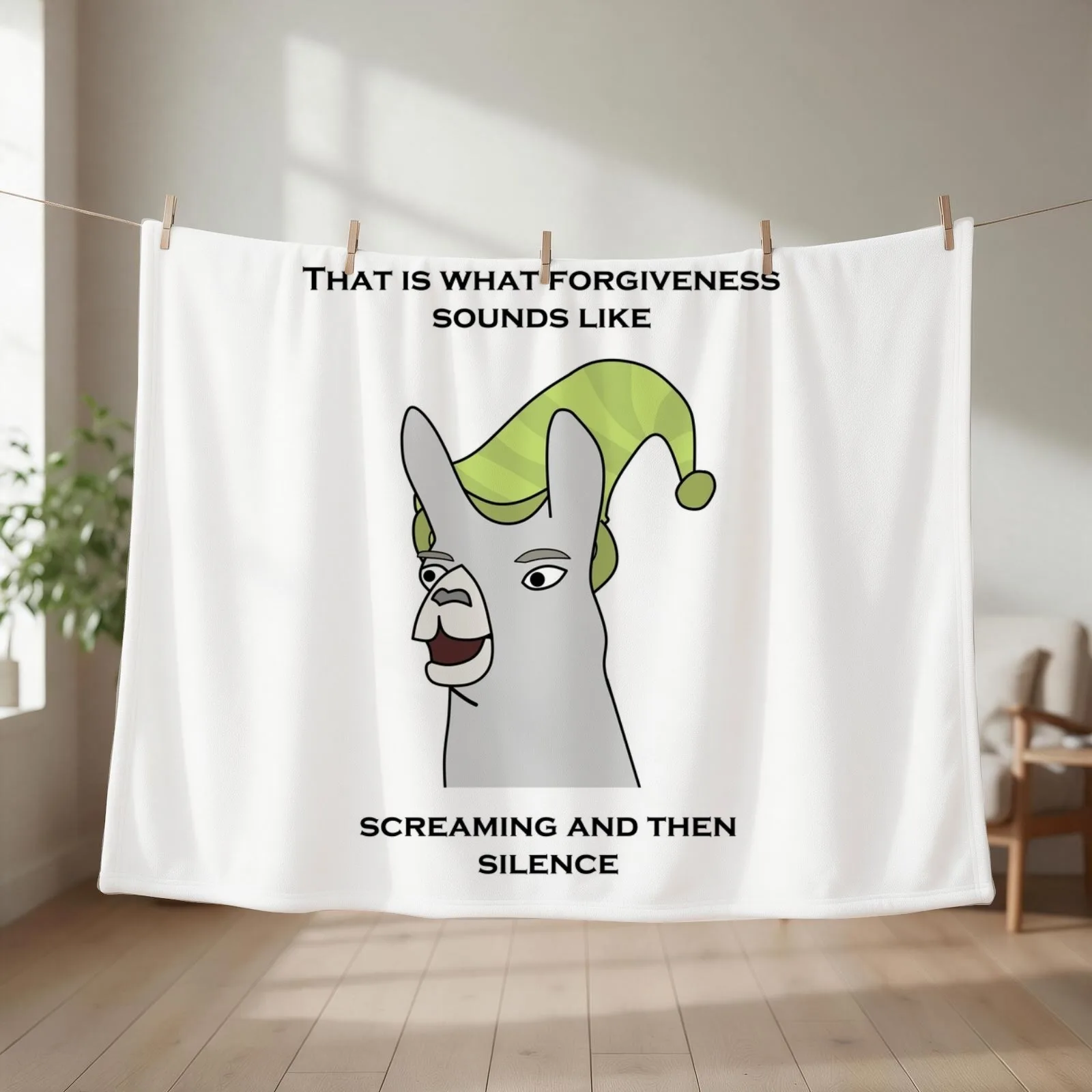 Llamas with Hats - That is what forgiveness sounds like Throw Blanket Large Flannel Decoratives Blankets