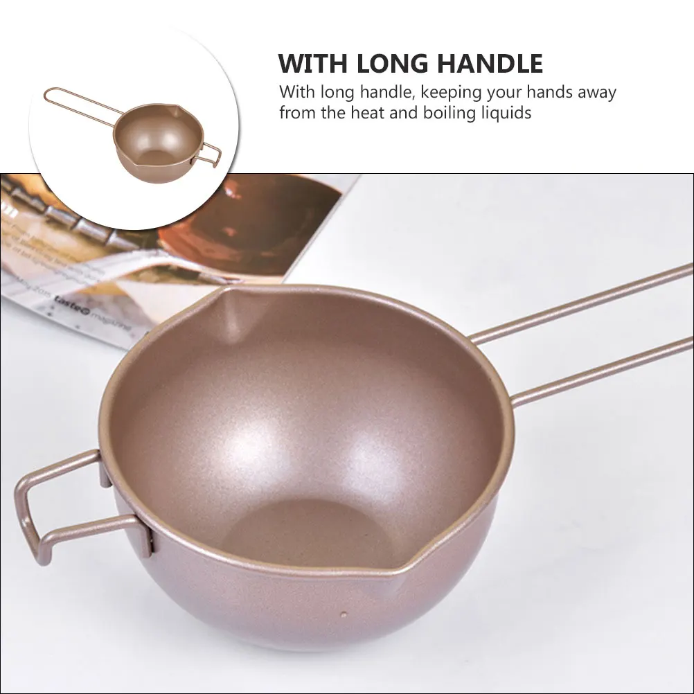 

1pc Chocolate Melting Pot Carbon Steel Sauce Container with Long Handle for Kitchen Tools Ideal for Gifts Parties