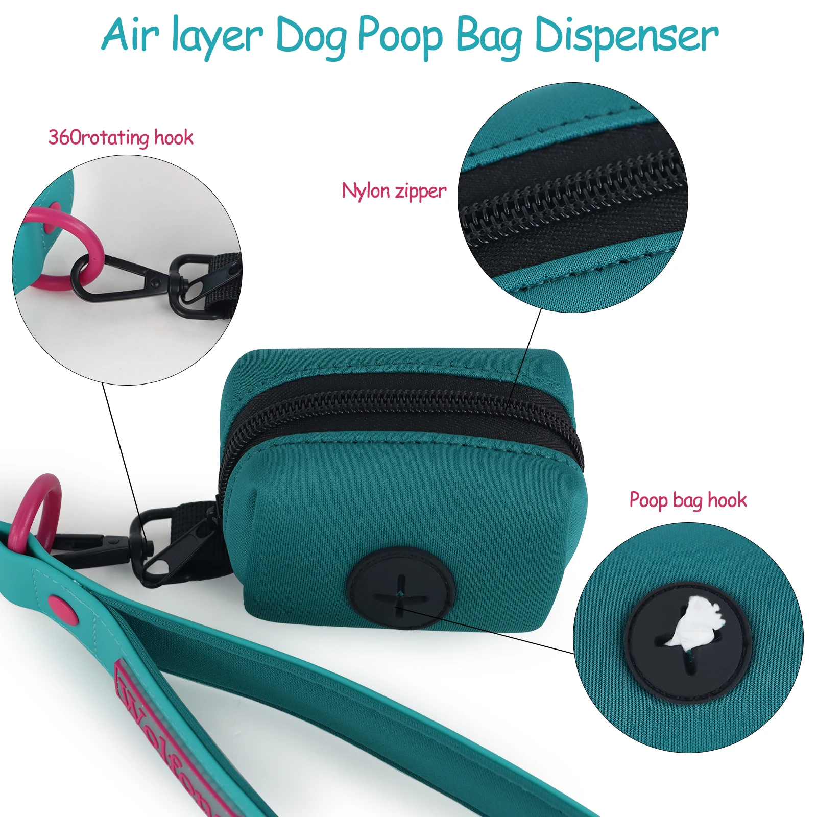 Personalized Dog Poop Bags Carrier Portable Pet Dispenser Hanging type Poop Bags for Dog Holder Garbage Holder Dispensers