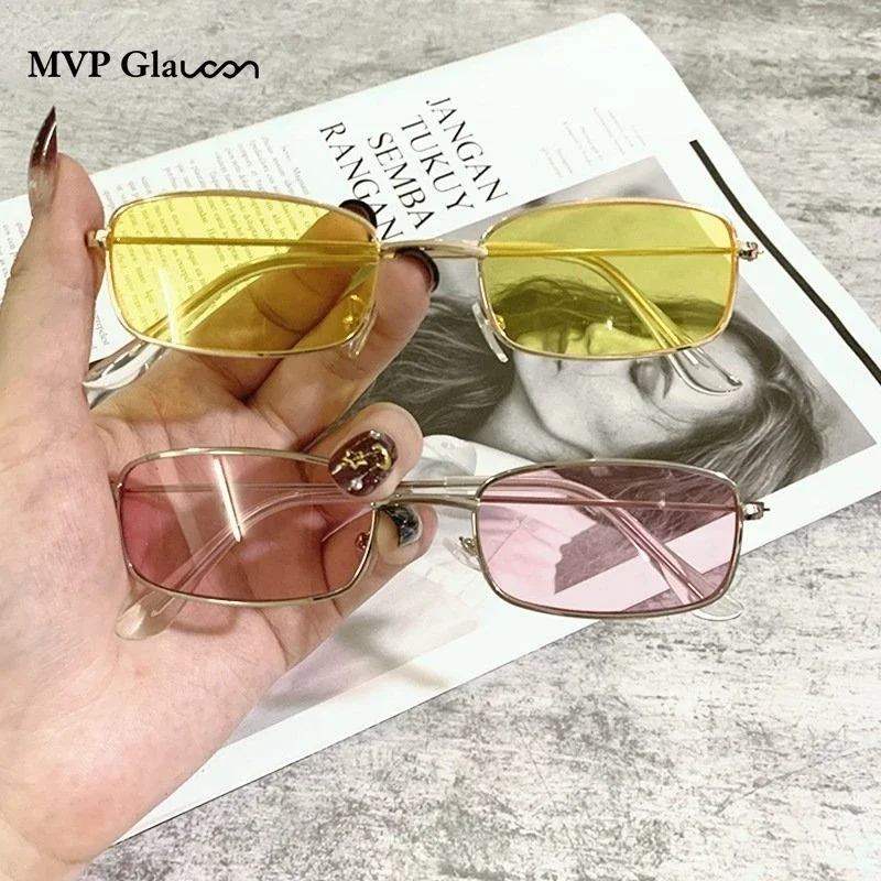 Vintage Square Sunglasses Women Retro Mirror Metal Frame Sun Glasses Female Fashion Oculos De Sol Feminino Gafas De Sol Mujer