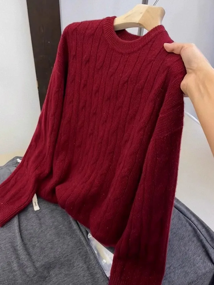 

Ele Вязаный женский свитер Long Sve Twist Design High Faion, осеннее новое поступление, эксклюзивный онлайн-свитер для поездок на работу, чистый ...