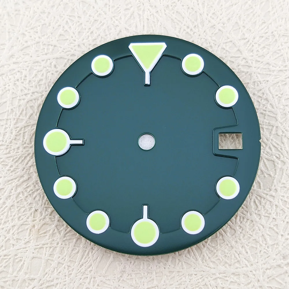 Quadrante dell'orologio da 28.5mm LOGO personalizzato stampato al Laser nome/Logo quadrante luminoso fai da te NH35 quadrante dell'orologio cassa NH35 adatto per movimenti NH35/36