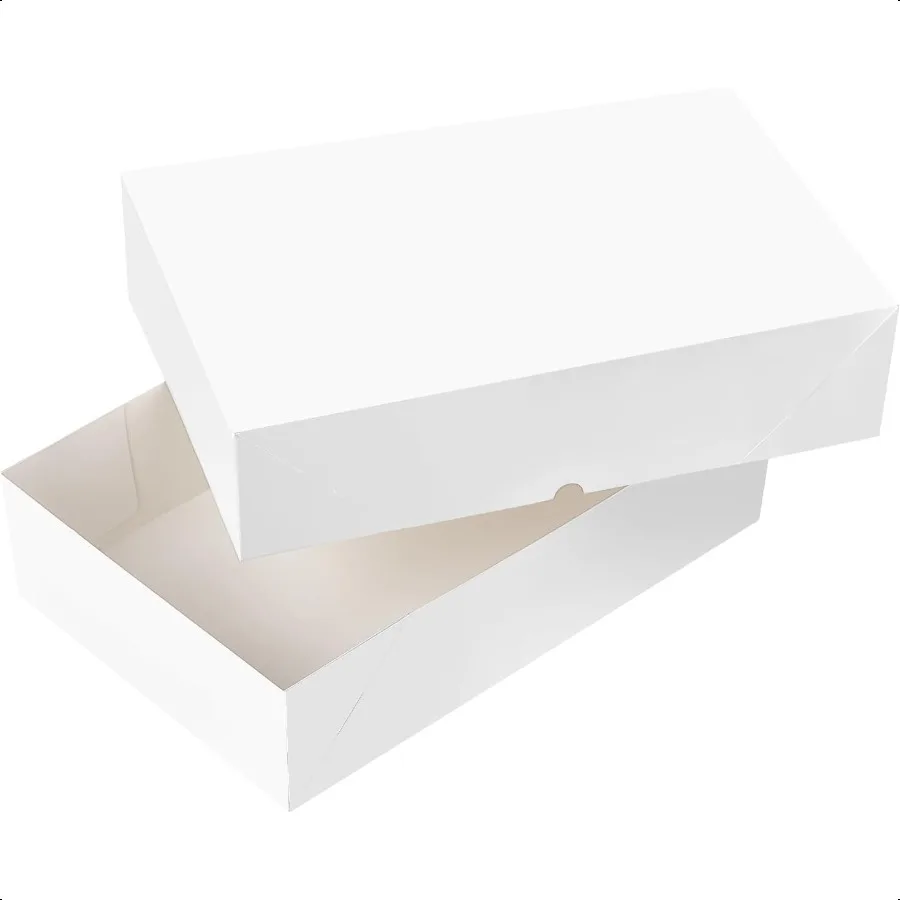 16er-Pack große Geschenkboxen mit Deckel, 17 x 11 x 4 Zoll, extra tiefweiße Geschenkboxen für Geschenke, automatische Popup-Kleidungsbox für Roben