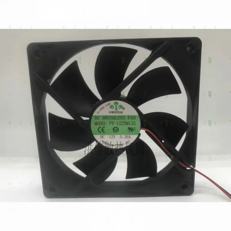 

H 1 шт. POWERYEAR PY-1225M12S DC12V 0,26A 12CM 12025 Охлаждающий вентилятор 2-проводной