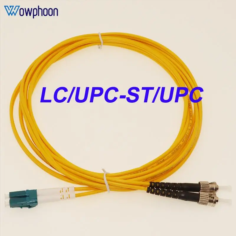 LC/UPC-ST/UPC Duplex Optical Fiber Cable, Patch Cord, 2 Core, Pigtail, 1 m, 2 m, 3 M, 5 m, 10 m, 15 m, 20M, 9, 125um, 3.0mm DIY