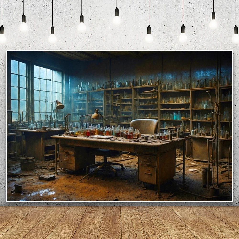 Abandoned Laboratory Background Dangerous Mysterious Building Factory Urban Crisis Doomsday Disaster Backdrop Studio Shoot Props