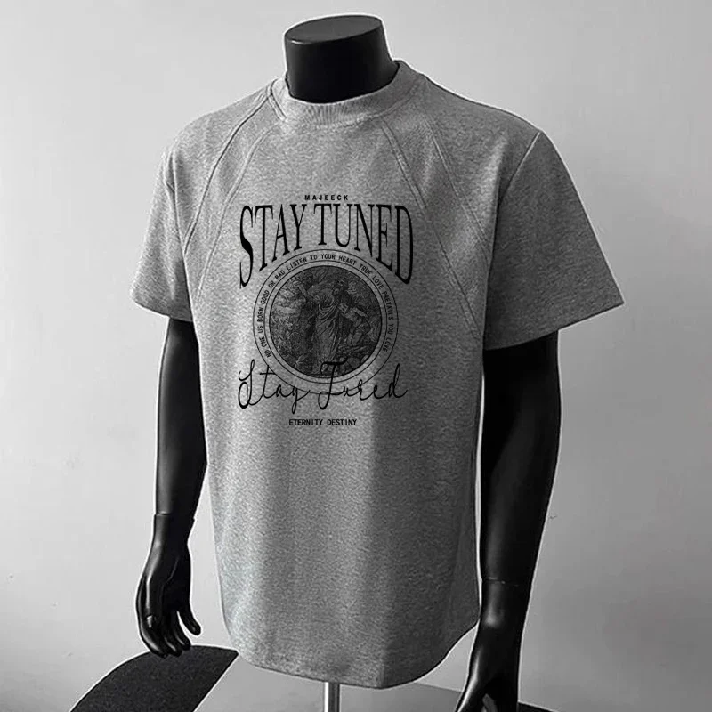 

Футболка оверсайз из 100% хлопка, особо плотная, с коротким рукавом, в стиле пэчворк, летняя, повседневная, с круглым вырезом