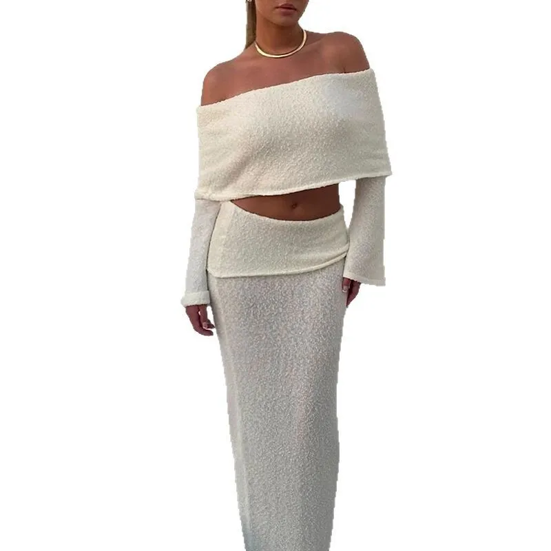 Nieuw product 2025, dames effen gebreid strandbikini-badpak, capuchon, zonnebrandset