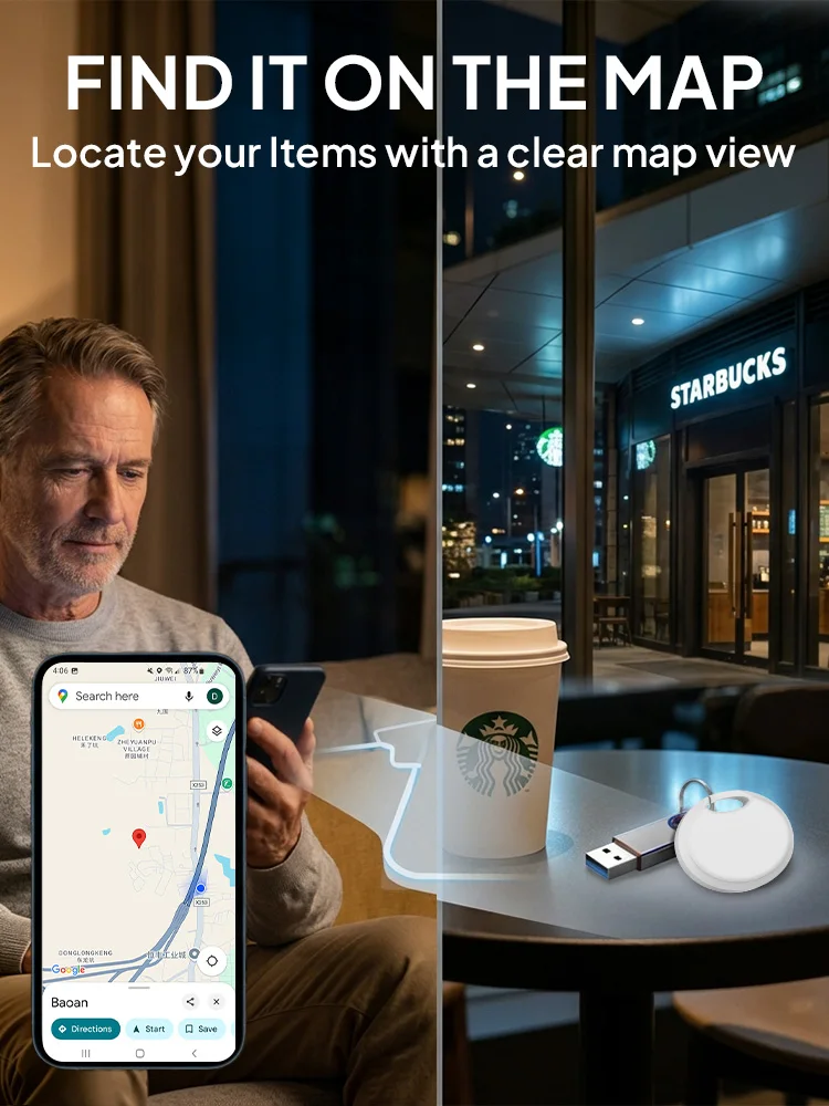 Für Google Find Hub Smart Tracker Android Bluetooth-Tracker Anti-Verlust-Schlüsselfinder Smart Tag für Schlüssel, Geldbörse, Tasche, Gepäck-Tracker – Detail 5