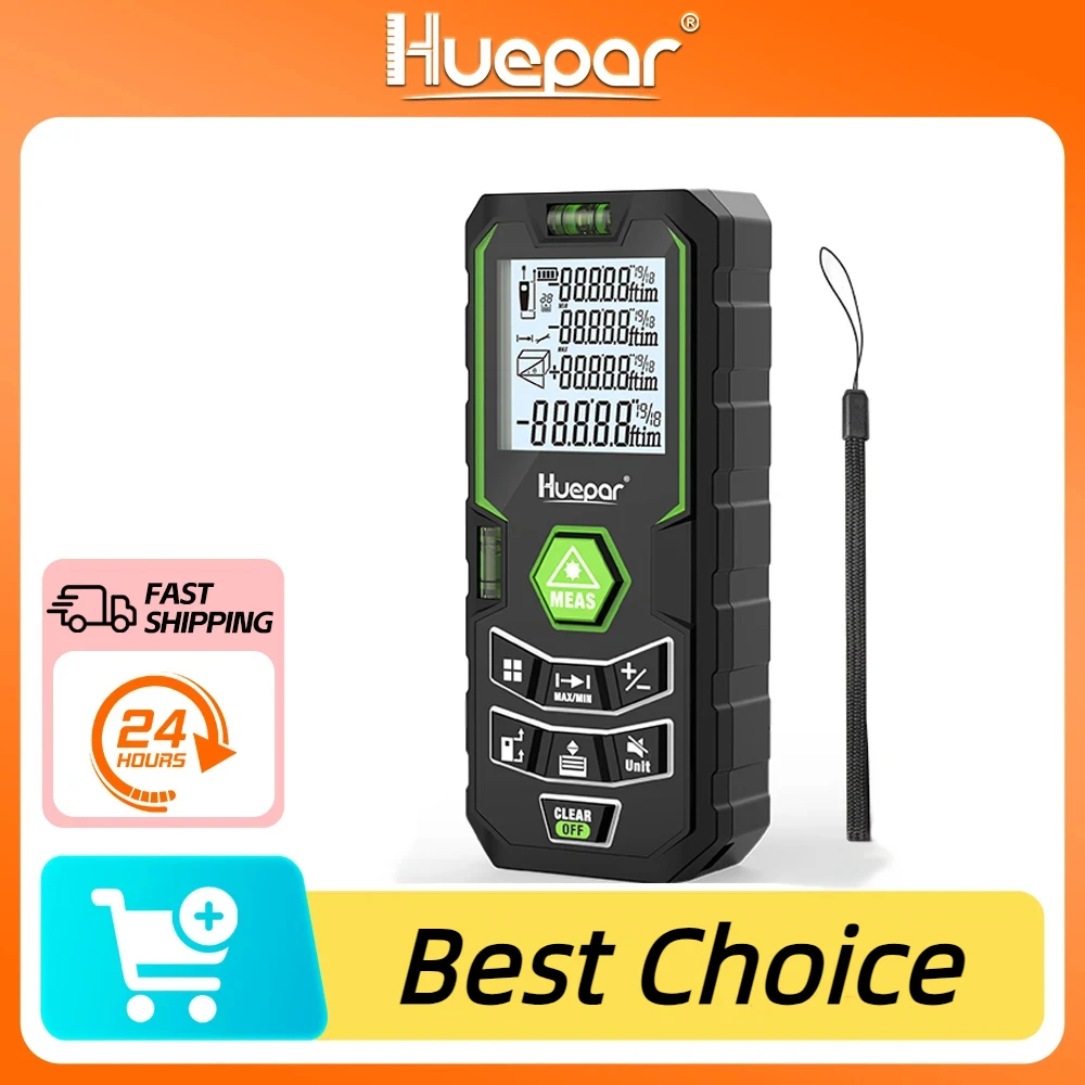Huepar-laser Rangefinder Medidor de Distância a Laser High Accurate Laser Range Finder com Múltiplas Funções de Medição 50m 100m 120m