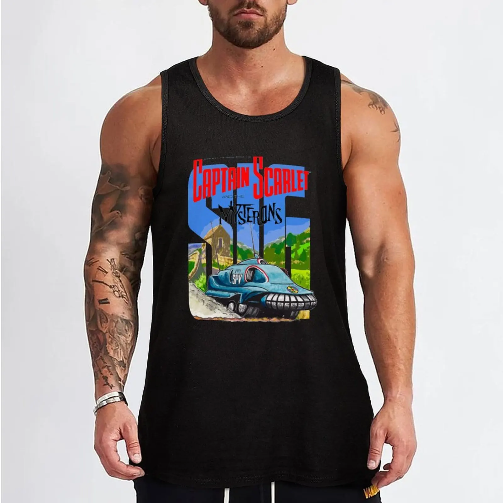 My 9th piece of Captain Scarlet fan art. Tank Top bodybuilding t shirt