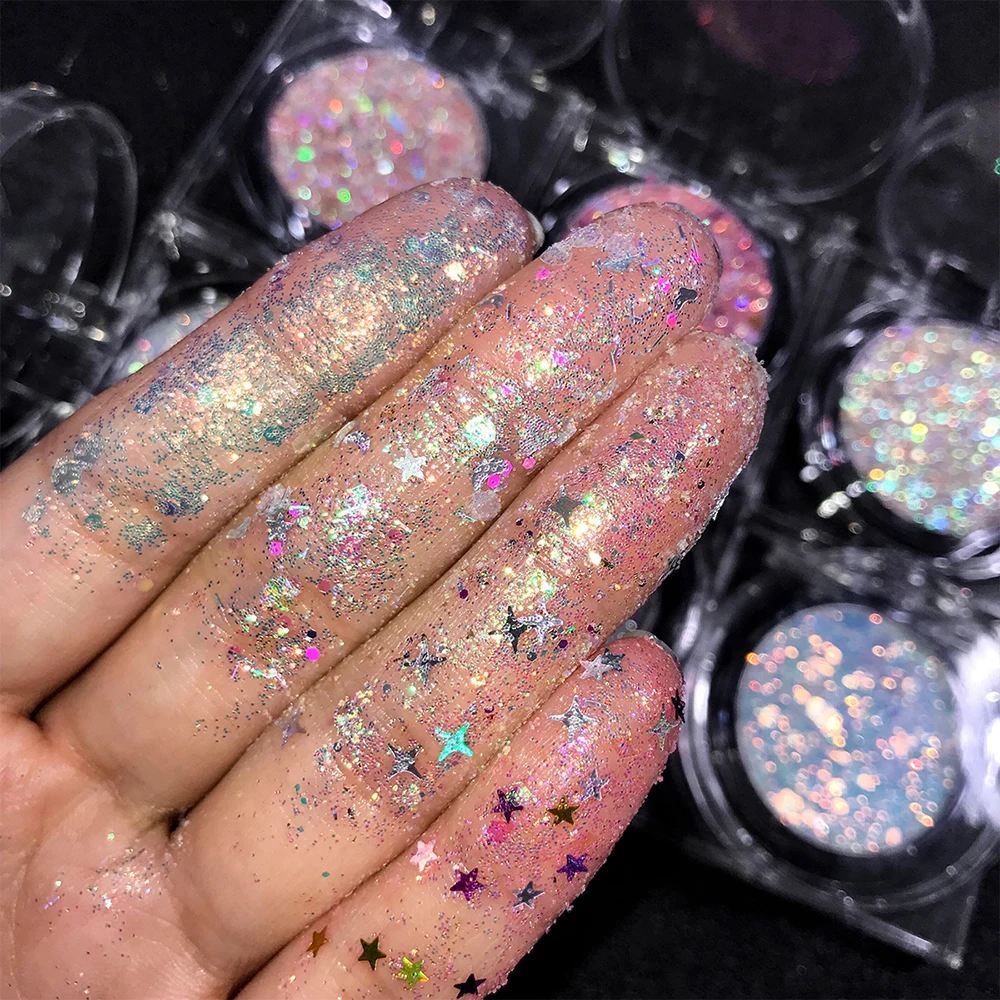 

Face Gel Glitter Eyeshadow Custom Logo Pigment Long Lasting Waterproof Glue-free Stage Makeup Private Label Bulk Cruelty Free