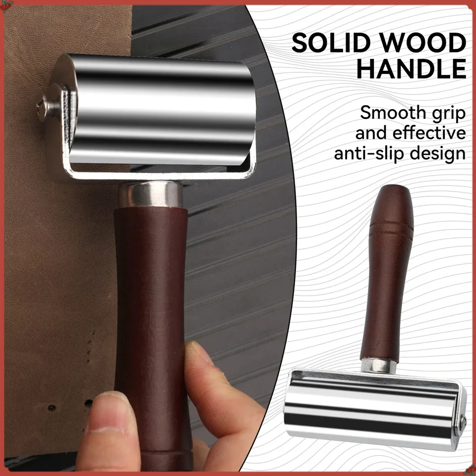 

Leather Roller Push Wheel Drum Diy Tool, Comfortable Grip Reasonable Spacing Time-saving Labor-saving 96