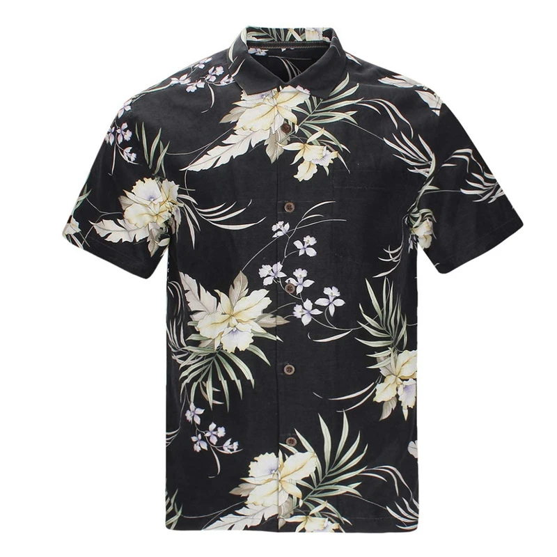 

Men's shirt printed lapel summer short-sleeved Hawaiian simple new style daily vacation breathable casual and comfortable