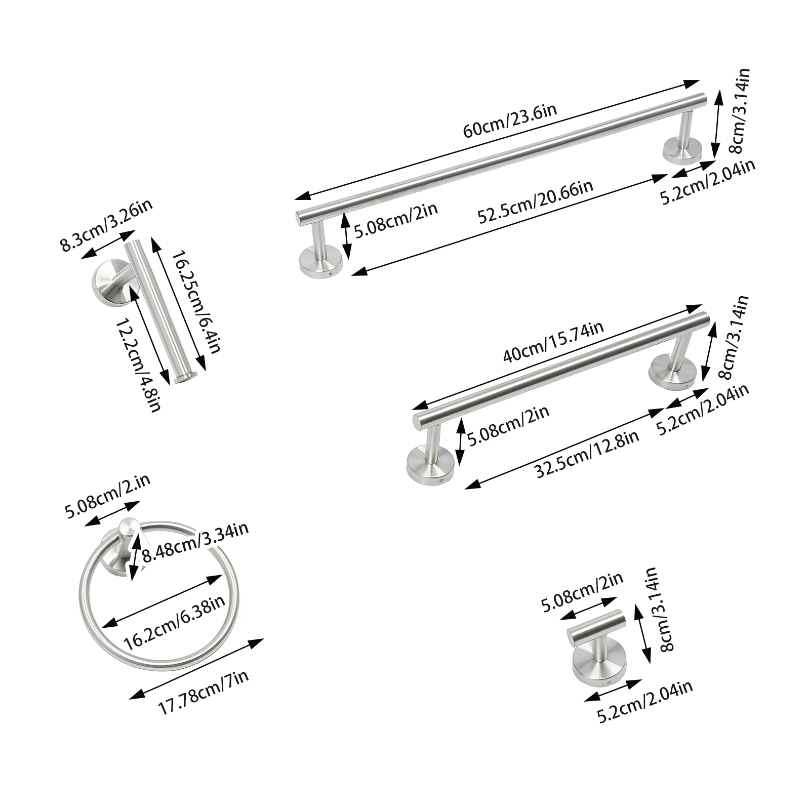 10 Piece Stainless Steel Bathroom Hardware Set, Bathroom Accessory Set,Towel Racks for Bathroom