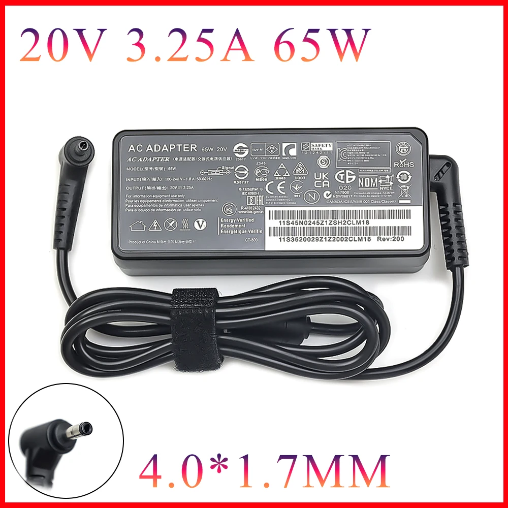 Chargeur d'ordinateur portable 20V, 3,25 a, 65W, pour Lenovo IdeaPad 330 330s 320 320s 120s 130 310 510 520 530S Yoga 310 510 520 530 710 510-14ISK