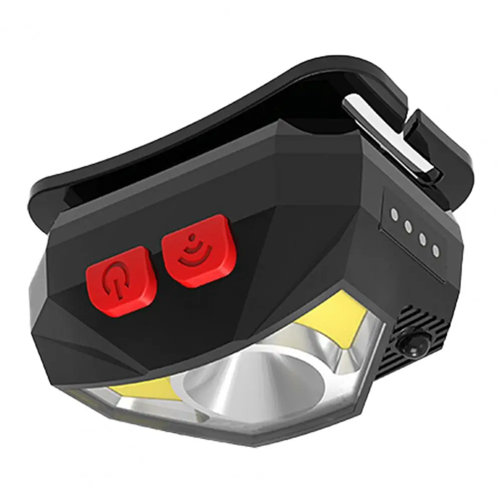 LED Headlamp 1 Set Practical Motion Sensor Black Color  USB Charging LED Headlight Flashlight for Travel