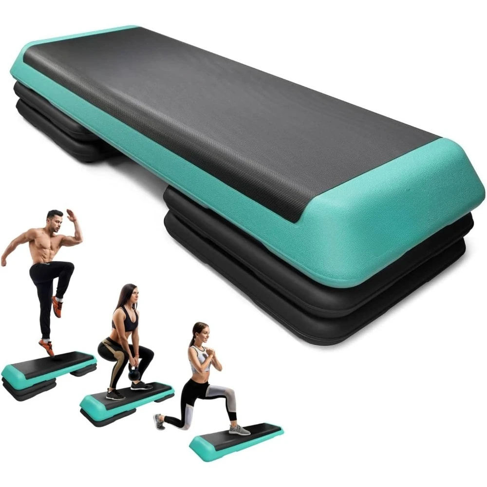 

Adjustable Aerobic Step Platform for Home Gym Fitness Exercise with 4 Risers and Extensions