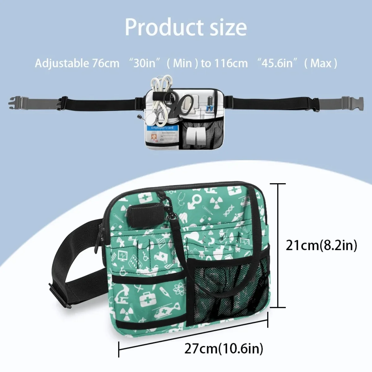 Infermiera Medical Icon Print Belt Organizer per donna marsupio marsupio per stetoscopi fasciatura forbici Hip Bags donna