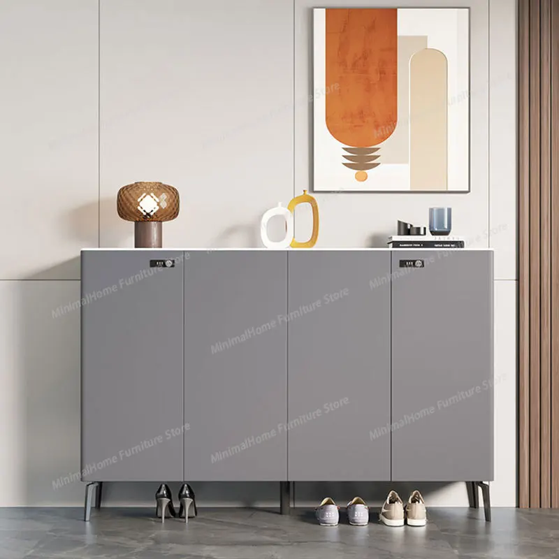 Shoe cabinet with lock, household door corridor with password lock, outdoor aisle, smart fingerprint lock, shoe cabinet with