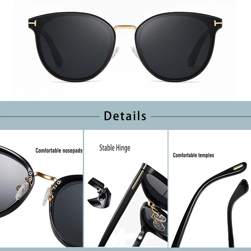 HBK Polarized Retro Protective Glasses Men Cat Eye Vintage Sun Glasses Luxury Woman Brand Design Fishing Cycling Driving Eyewear