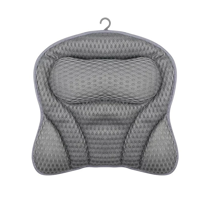 1 stuks luxe badkussen met 3D Air Mesh en veilige zuigkracht |   Nek-/rugsteun, wasbaar in de machine, gebruik thuis/spa