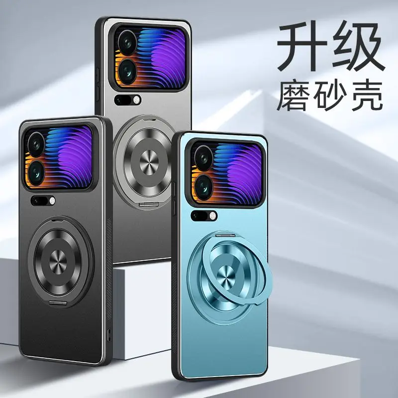 Чехол для Xiaomi 17 Pro Max новая подставка с кольцом матовый алюминиевый металлический объектив полное покрытие противоударный чехол Фото №6