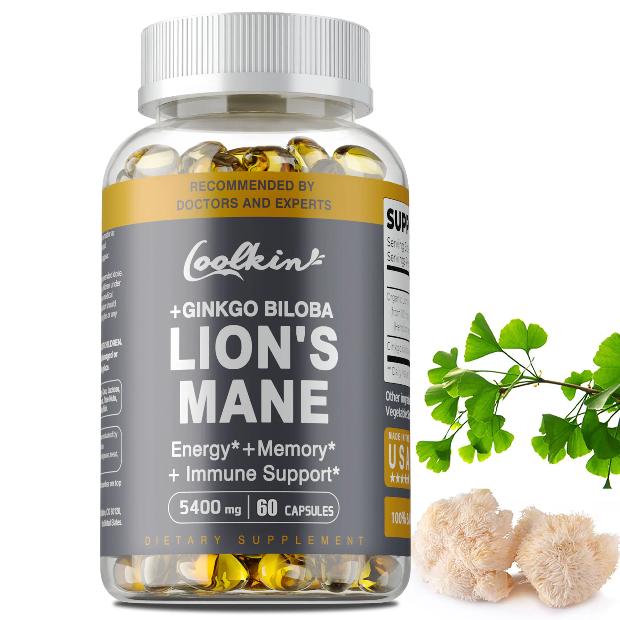

Гриб Lion's Mane — улучшает функцию мозга, улучшает память и познание, улучшает настроение, здоровье сна — 60 капсул