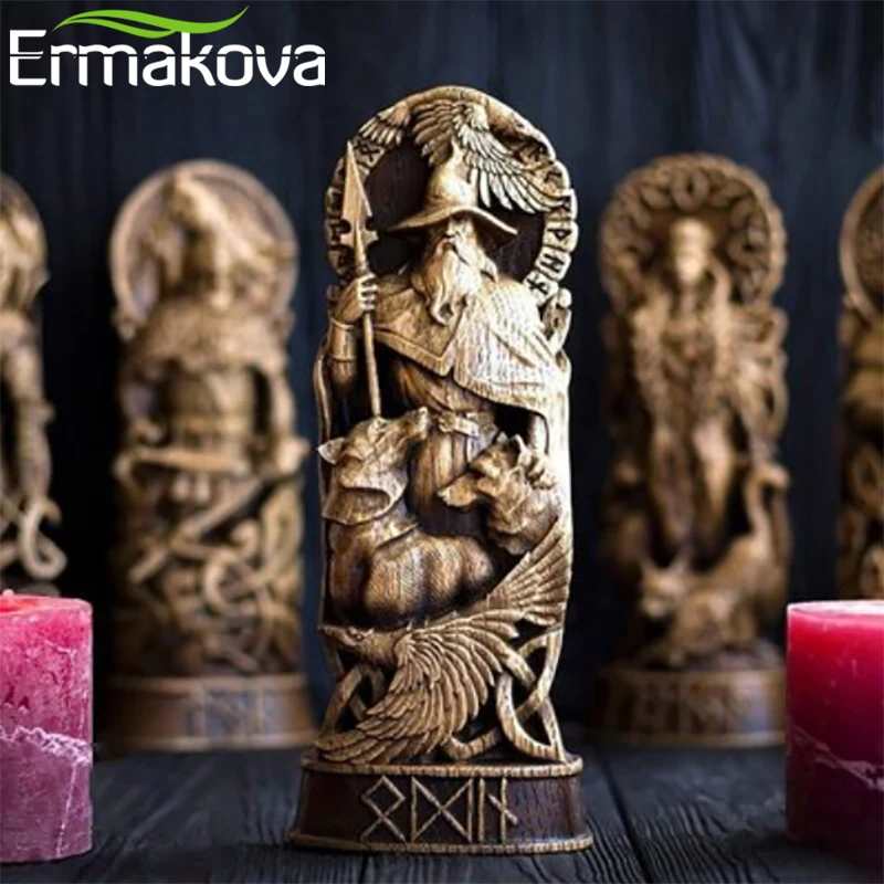 ERMAKOVA Home Decor Resin Mythological Statues The Pantheon of Navia and The Nordic Gods Home Decoration Mythology Figure