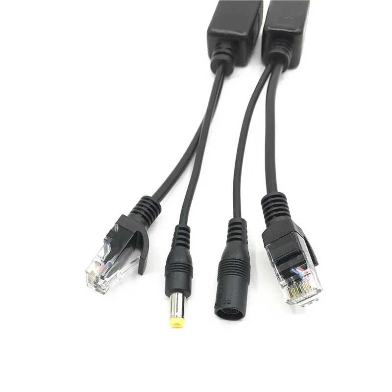 Cable POE de alimentación pasiva sobre adaptador Ethernet, divisor RJ45, módulo de fuente de inyector, 12-48v para cámara IP