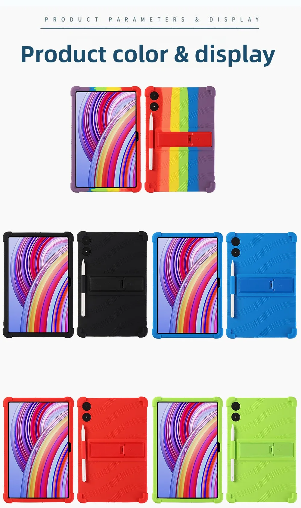 Stoßfeste TPU-Hülle für Redmi Pad Pro 12.1 2024, Vollständiger Schutz mit Ständer, in Mehreren Farben – Detail 10