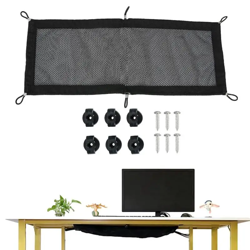 Cable Management Net Under Desk Under Table Net Wire Organizer Easy Installation Large Capacity Multifunctional Cable Organizer