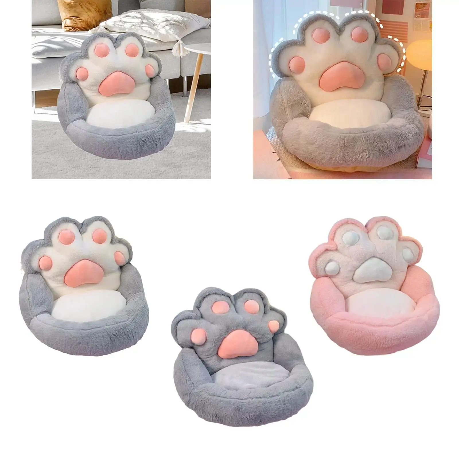 Single Seater Sofa Seat Chair Plush Cat Claw Modern Soft Comfortable Floor Cushion for Fireside Salon Office Living Room Home