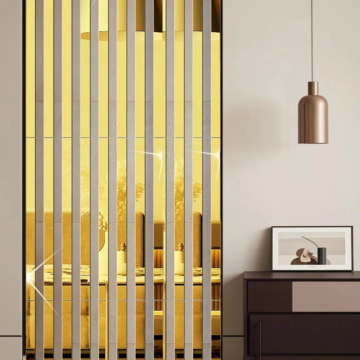2.5-meter stainless steel flat decorative strip, background wall metal line, titanium strip waist line flat strip.