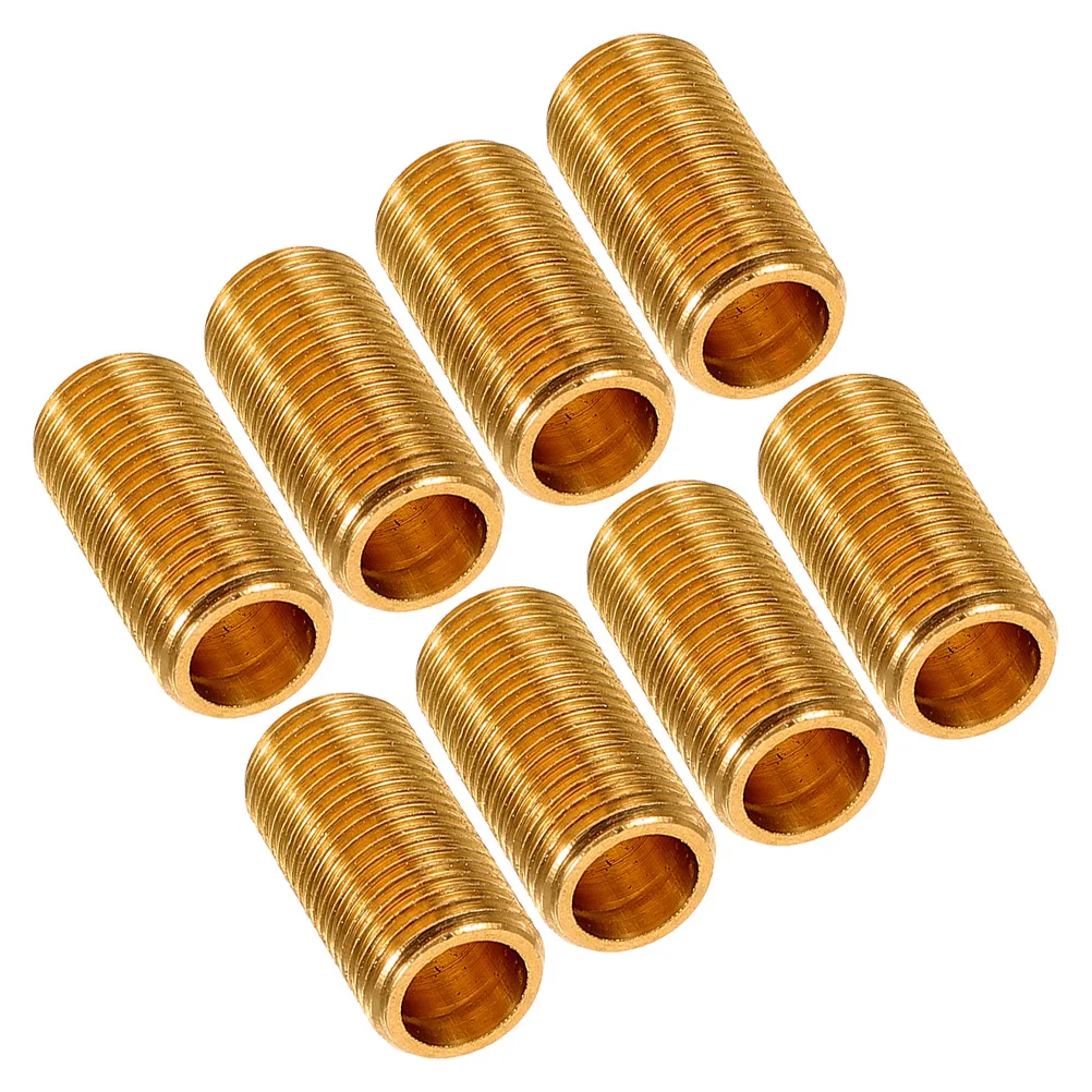 8개 황동 램프 니플 나사형 로드 어댑터 중공 램프 스템 커넥터 조명 기구 교체 부품 조명 기구 부품