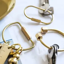 Brass Keychain Portable Unique DIY Craft Tools Whistle Ruler Key Ring Pendant Jewelry Accessories Fashion Jewelry Key Chains