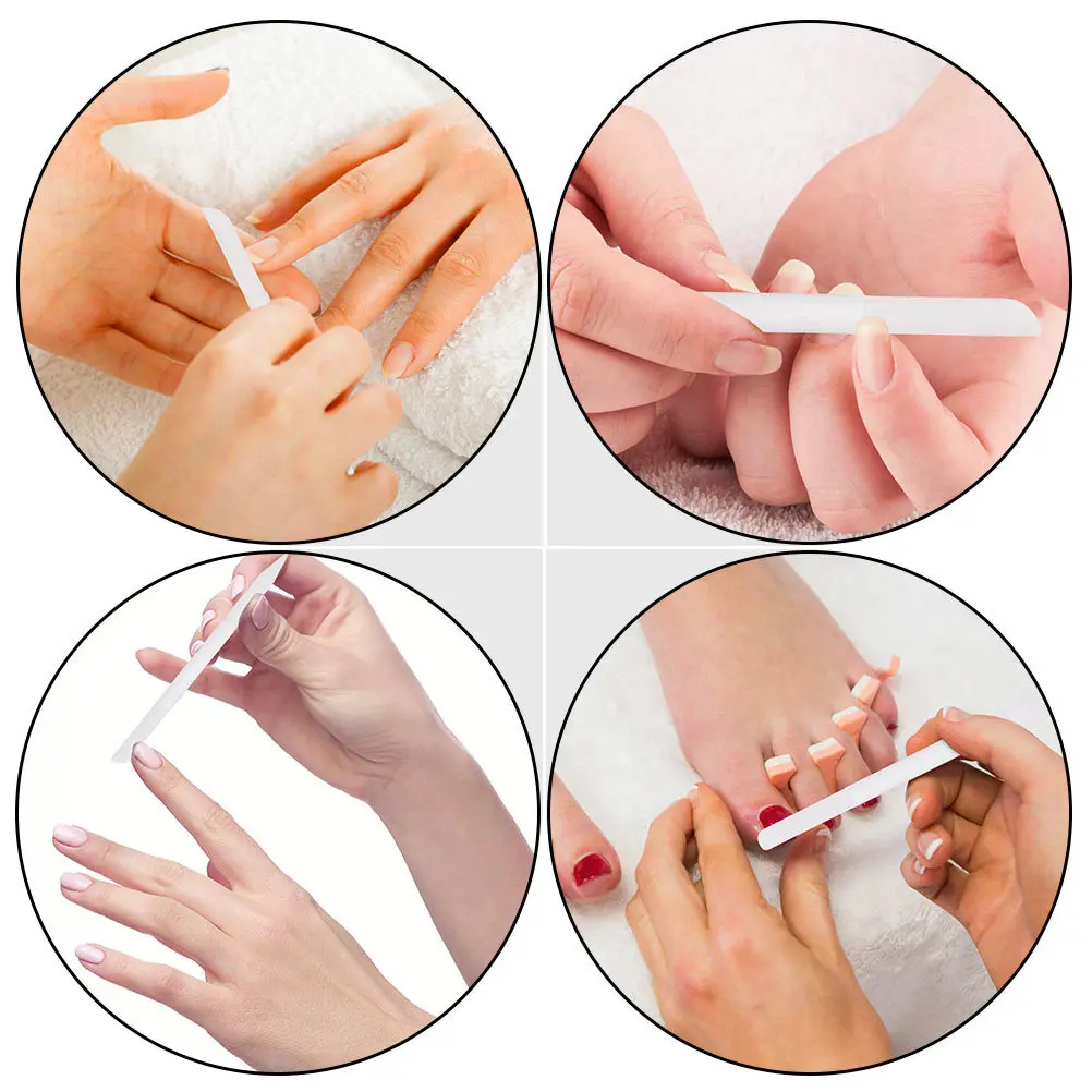 5-teiliges Glas-Nagelfeilen, doppelseitiger Kristall-Nagelpuffer für natürliche und künstliche Nägel, Maniküre-Werkzeug-Set für den Salon oder den Heimgebrauch