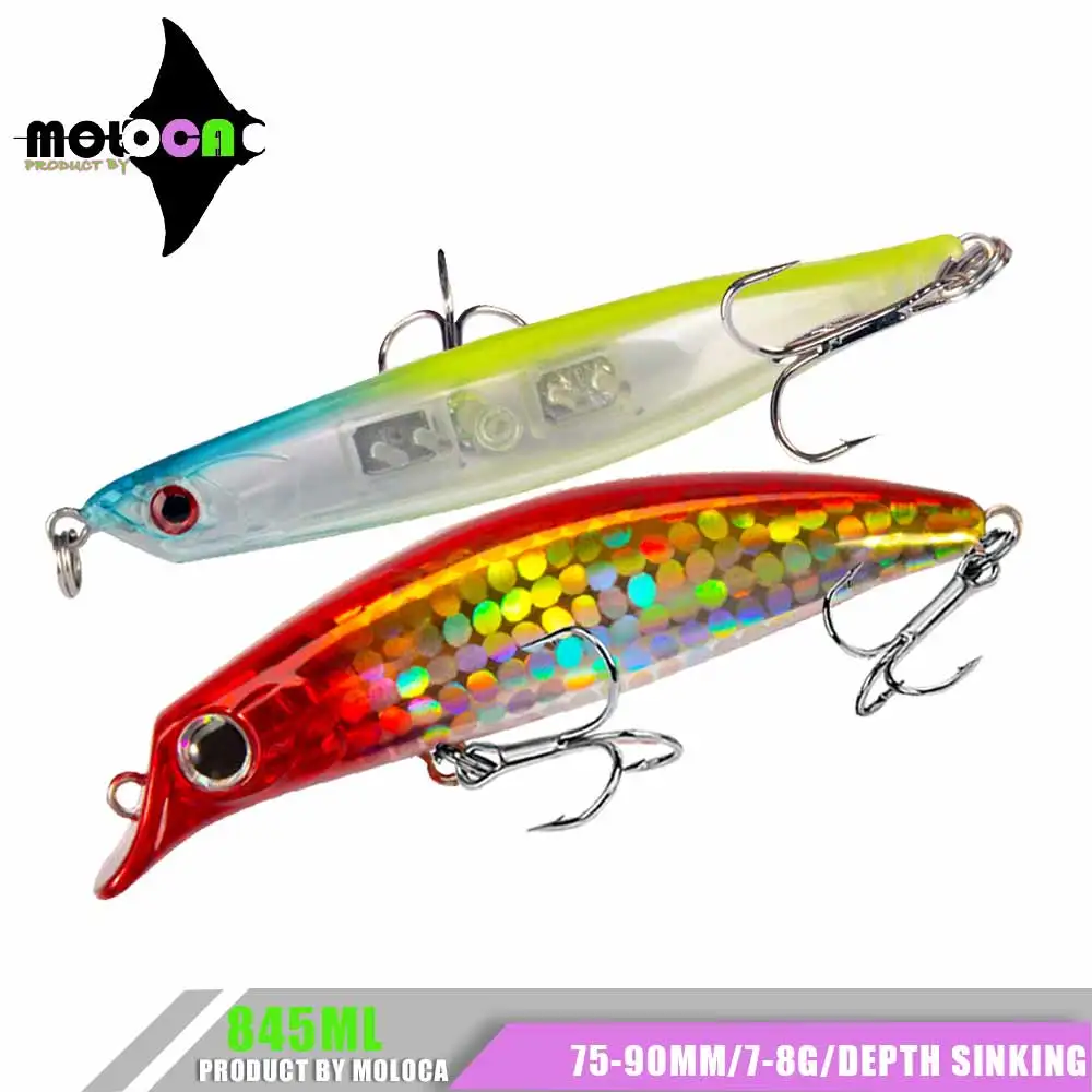 

Long Casting Popper Fishing Lure Minnow 75mm 8g Wobbler Slow Sinking 0.8-1.2m Accesorios De Pesca Leurre Brochet Isca Artificial