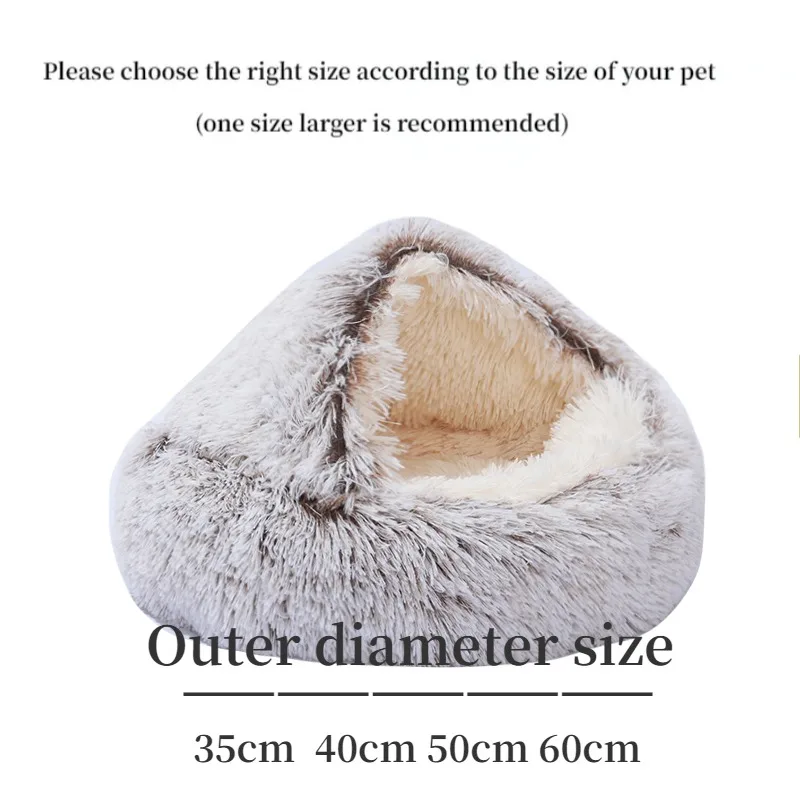 Plush Pet Cat Bed Round Cat Cushion Cat House 2 In 1 Warm Cat Basket Pet Sleep Bag Cat Nest Kennel For Small Dog Cat dog bed