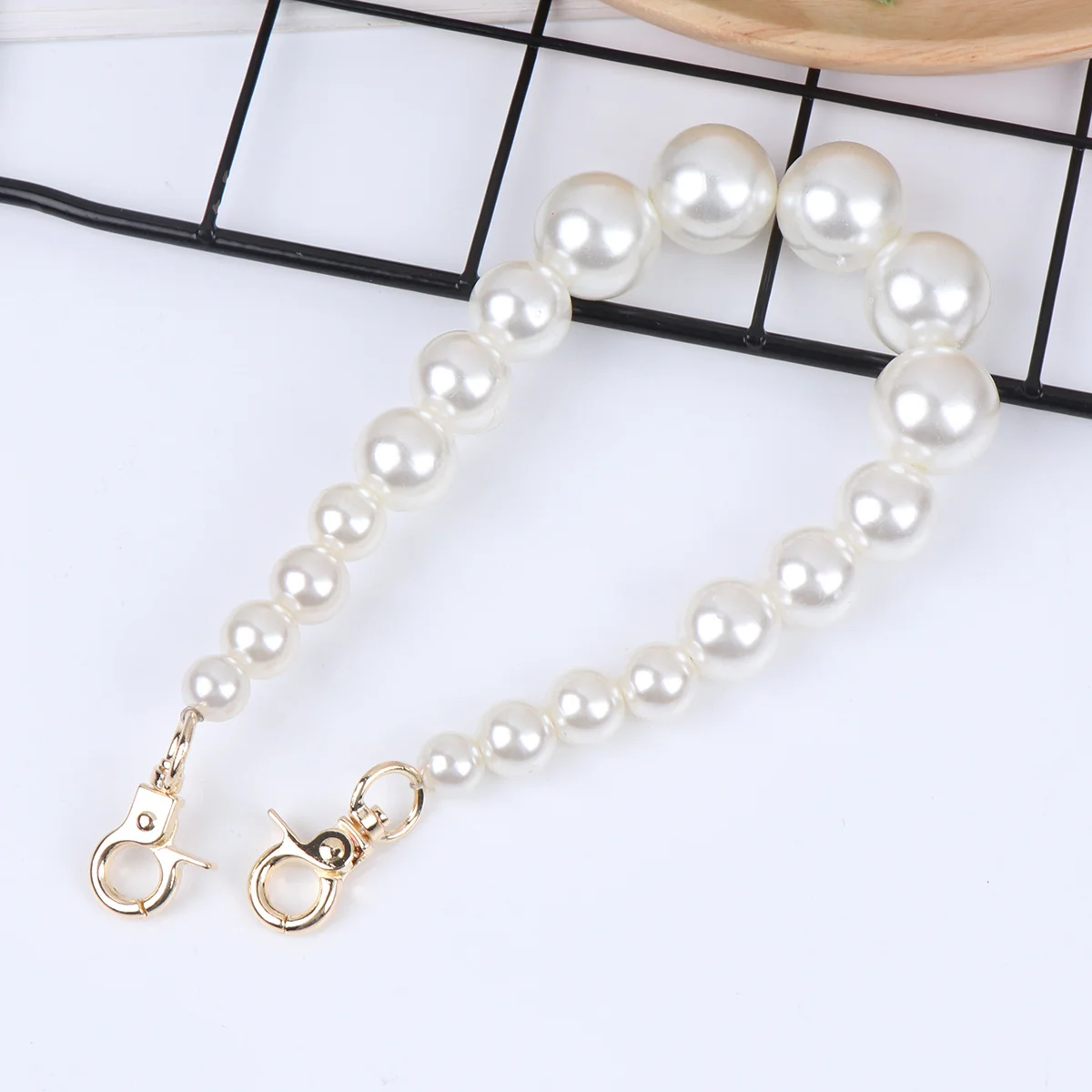 

2Pcs Pearl Bag Strap Replacement Chic Detachable Handle for Messenger Travel Briefcase Shoulder Bag Accessories