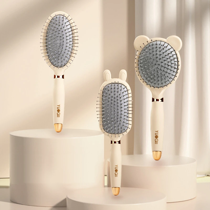 Cute Air Cushion Comb Anti Static Exhaust Air Bag Massage Combs Home Women Long Fluffy Hair Curling Hairbrush With Cleaning Tool