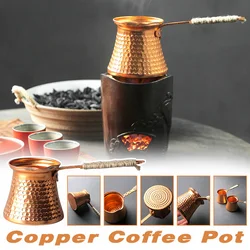 Antique Copper Turkish Coffee Pot Durable Making Coffee Tea and Milk Melting Jug For Office Home Bar Kitchen, Outdoor Picnics