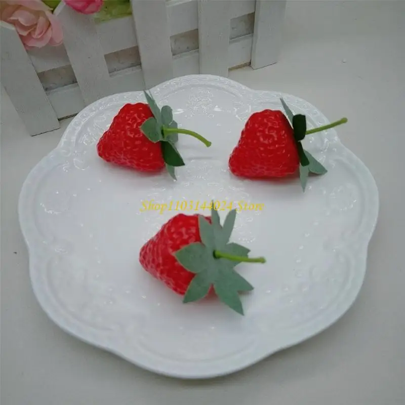 

N5KE Реалистичная заколка для волос с клубникой и фруктами, маленькая модель клубники, милая заколка для волос